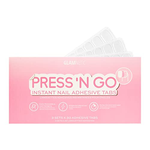Glamnetic Press n Go Instant Nail Adhesive Tabs Short Term Wear Easily Removable Less Damaging Customized Fit 90 Tabs