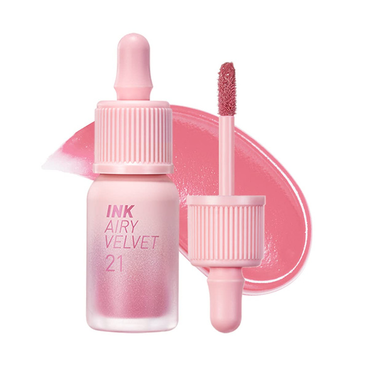 Peripera Ink Airy Velvet Lip Tint | High-Pigmentation, Lightweight, Soft, Moisturizing, Not Animal Tested (021 FLUFFY PEACH) online at globaldelivered