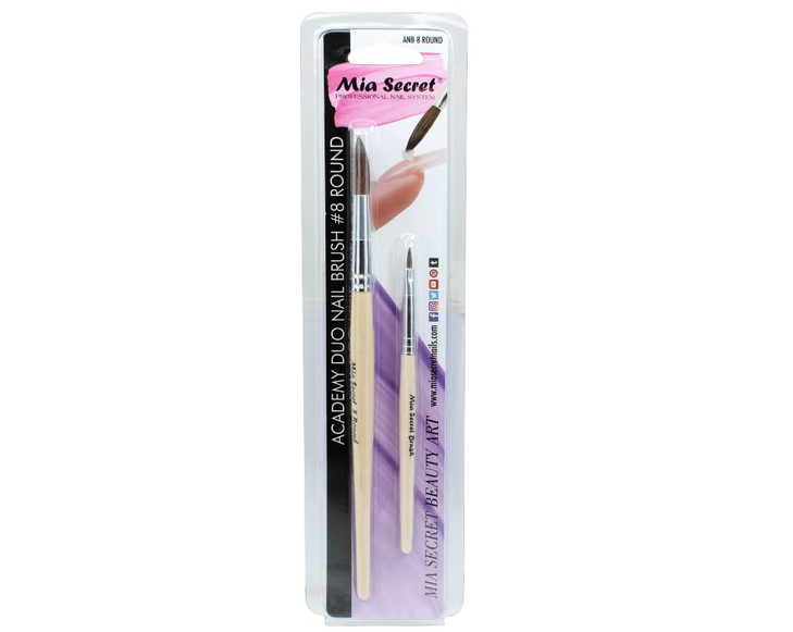 Mia Secret Nail Brush Academy Duo for Beginners Students Pick Yours 8 ROUND