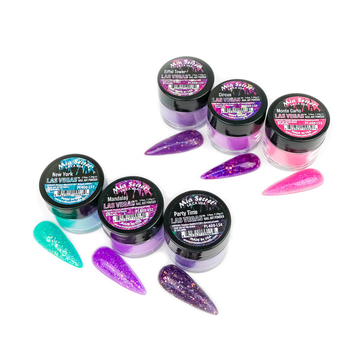 Mia Secret Nail Art LAS Vegas Acrylic Powder 6 Piece