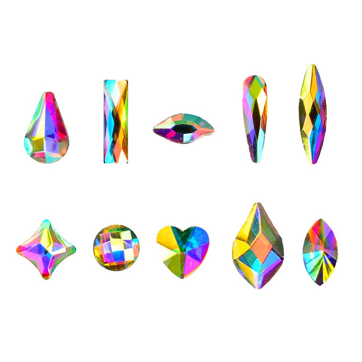 Massive Beads Mixed Flat Back Crystal Rhinestones Gems for 3D Nail Art Phone DIY 10Shapes MIX SHAPE 2