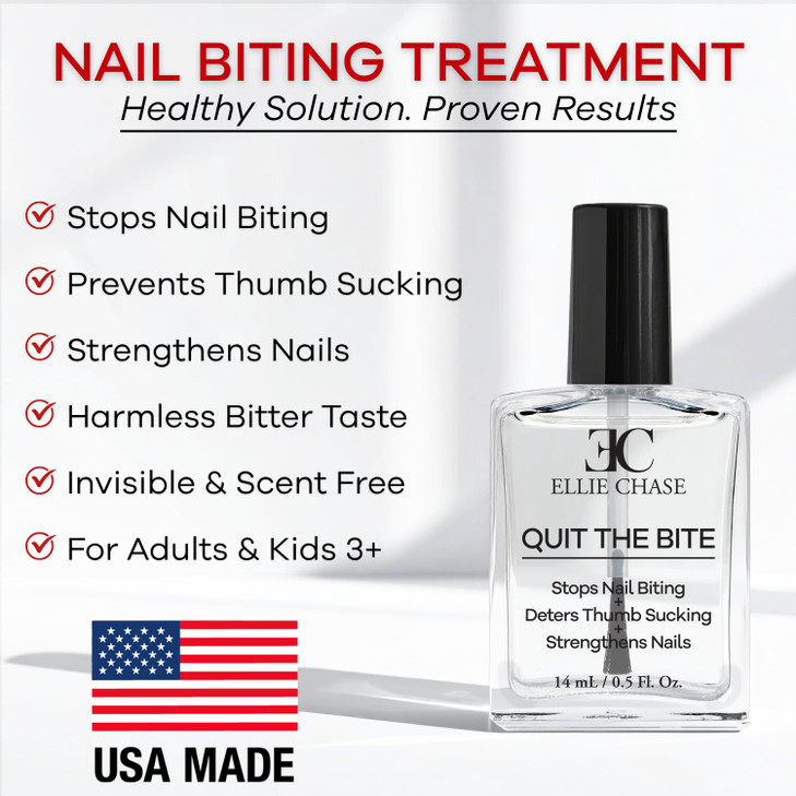 Ellie Chase Stop Nail Biting Deterrent Treatment Polish Extra Bitter Taste 05 Oz Stop Putting Fingers In Your Mouth Safe