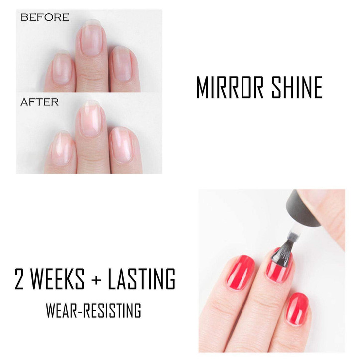 Vishine Long Lasting Soak Off Nail Polish Base Top Coat Set Gel 15ml