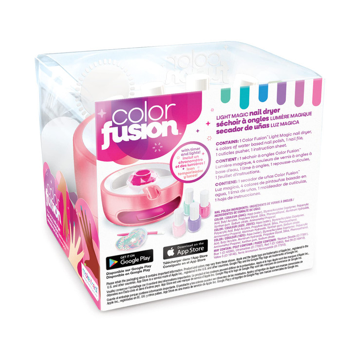 Make It Real Color Fusion Light Up Nail Dryer Kids Manicure Kit with Dryer Nail Polish Set for Girls Teens Includes 4 Na