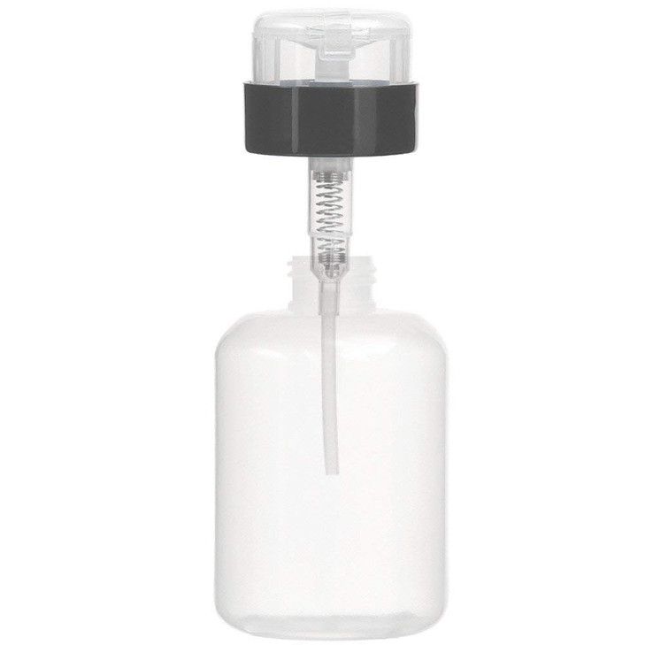 AKOAK Pack of 2 Push Down Empty Lockable Pump Dispenser Bottle for Nail Polish and Makeup Remover200ml68ozBlack and Whit