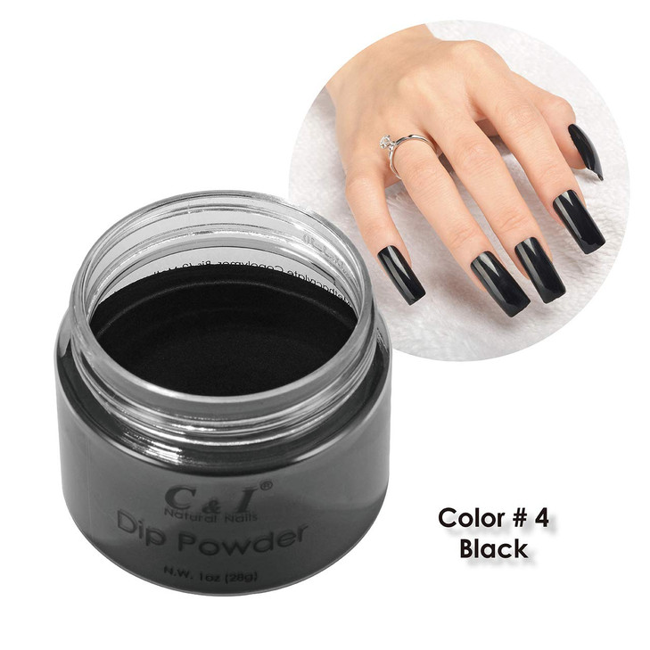 C I Dipping Powder Color No004 Black Builder Color System