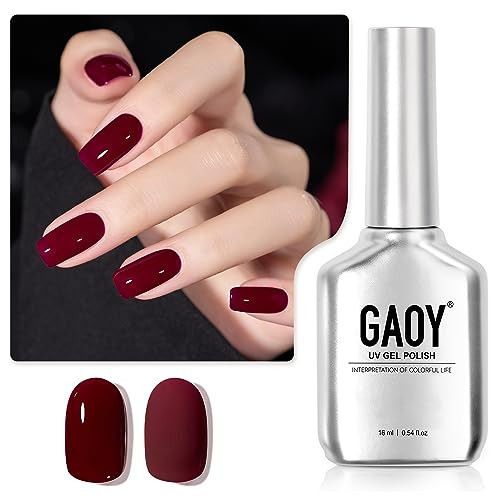 GAOY Red Gel Nail Polish 16ml Soak Off Gel Polish UV Light Cure for Nail Art DIY Manicure at Home 1149 Dark Red Cherry