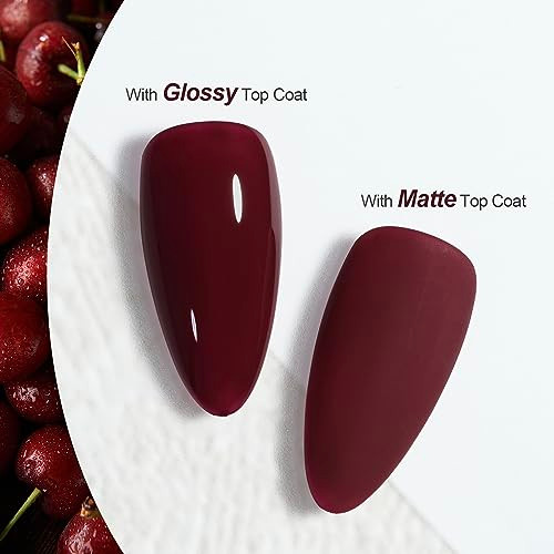 GAOY Red Gel Nail Polish 16ml Soak Off Gel Polish UV Light Cure for Nail Art DIY Manicure at Home 1149 Dark Red Cherry