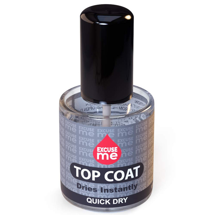 EXCUSE ME Quick Dry Fast Drying Super Shiny Nail Polish Top Coat 05 oz 15ml