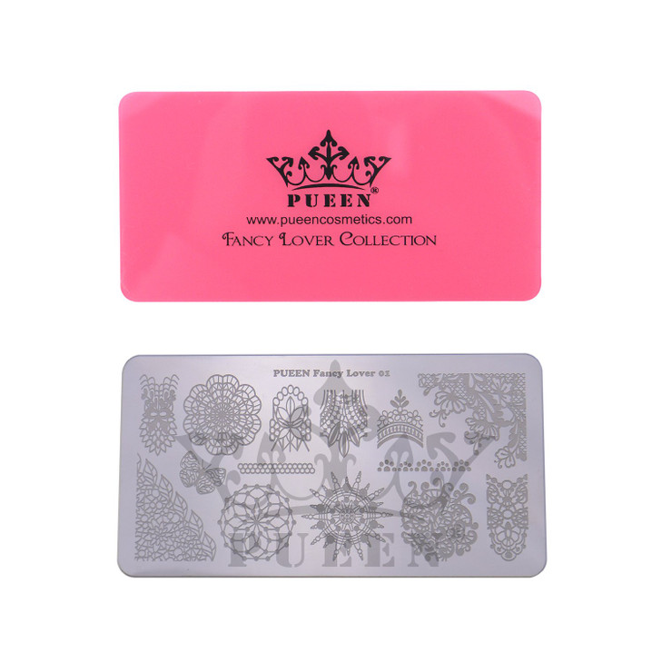 PUEEN Nail Art Stamping Plate Fancy Lover 01125x65mm Unique Nailart Polish Stamping Manicure Image Plates Accessories Ki