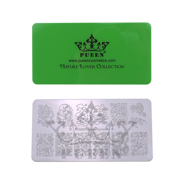 PUEEN Nail Art Stamping Plate Nature Lover 01125x65mm Unique Nailart Polish Stamping Manicure Image Plates Accessories K