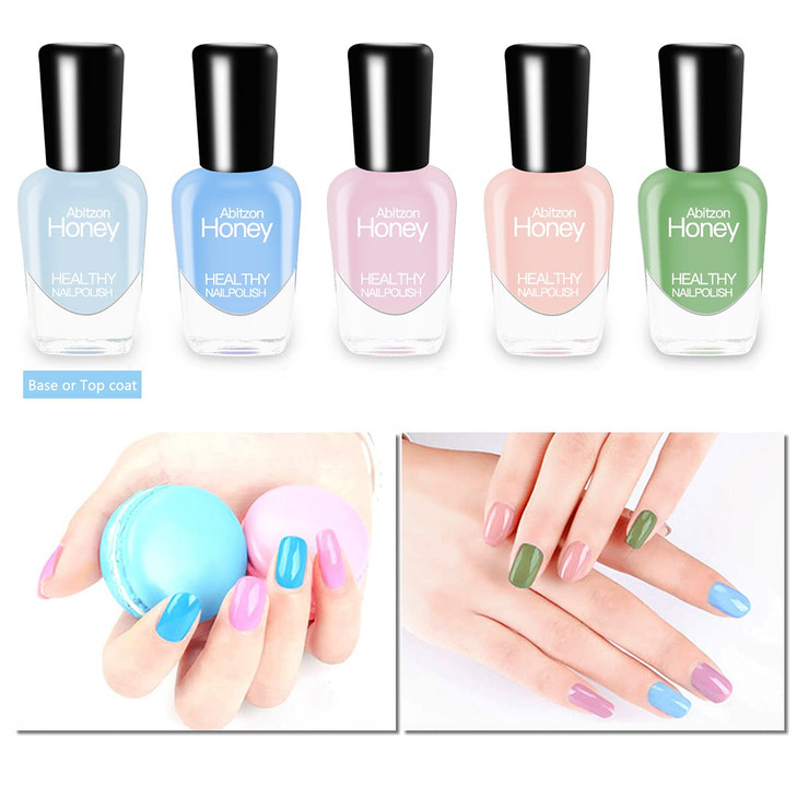 Abitzon NEW Nail Polish Set 10 Bottles NonToxic EcoFriendly Easy Peel Off Quick Dry Water Based Nail Polish