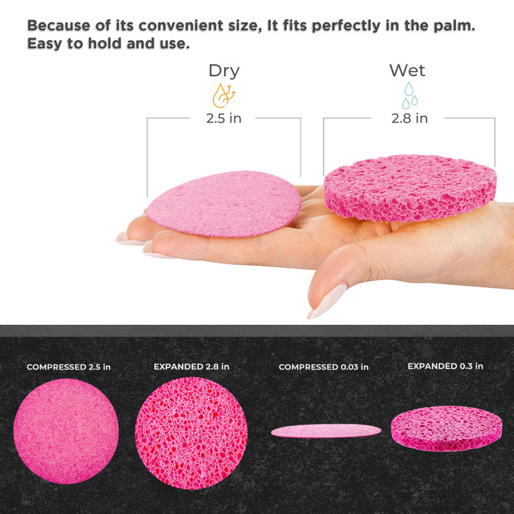 Compressed Facial Sponges 60 Pack  Natural Cellulose Facial Sponge for Cleansing, Makeup Removal, Exfoliating, Face Wash, Esthetician Spa Use (White online at globaldelivered