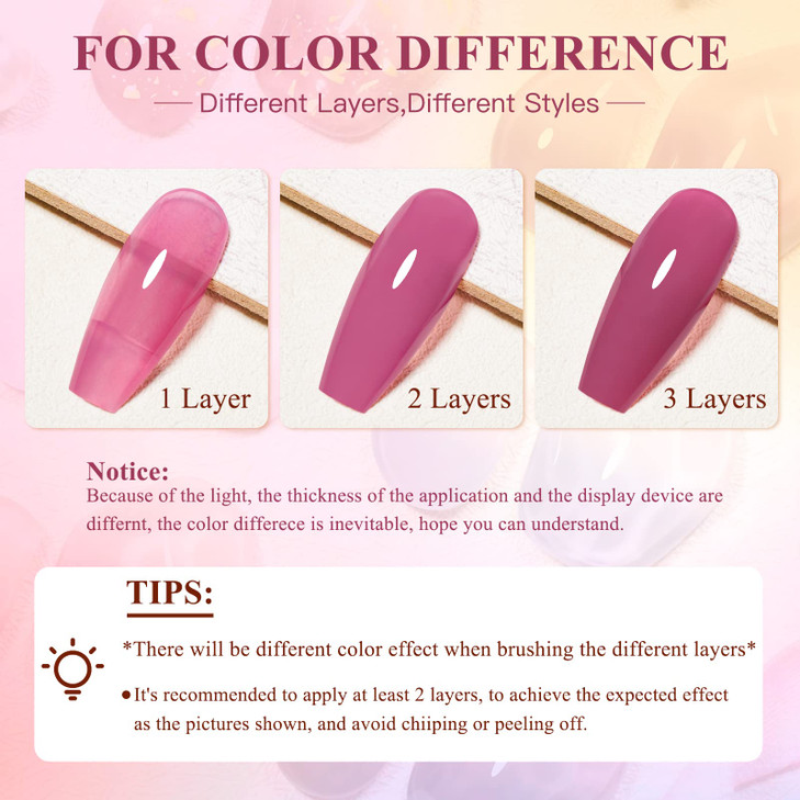 MEET ACROSS Jelly Pink Color Changing Gel Nail Polish Translucent Nude Pink Mood Temperature Change Gel Polish Set White