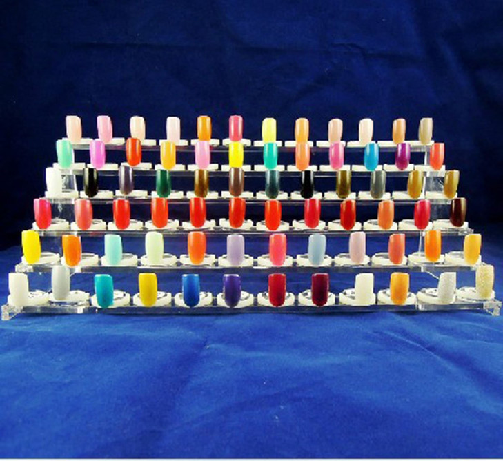 Finger Angel 100 pcs Clear Polish Nail Display UV Gel Colour Pops Display Nail Art Ring Style Nail Tips False Nails