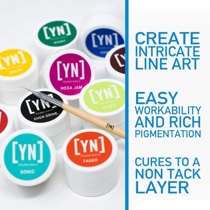 Young Nails Mission Control Gel Paint for Nails Precision Gel Paint for Detailed Nail Art Cure with Zero Tacky Layer 5 g