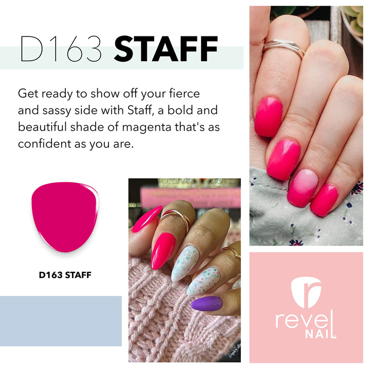 Revel Nail Dip Powder Pink Powder Dip Nail Polish Chip Resistant Dip Nail Powder with Vitamin E and Calcium DIY Manicure
