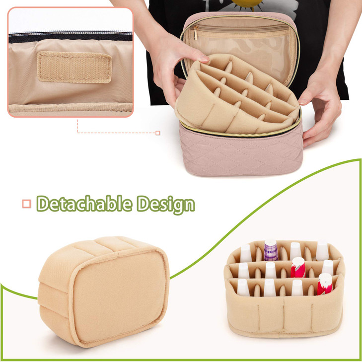 Yarwo Nail Polish Organizer Bag Holds 12 Bottles 15ml05 floz Travel Carrying Case for Nail Polish and Manicure Kit Black