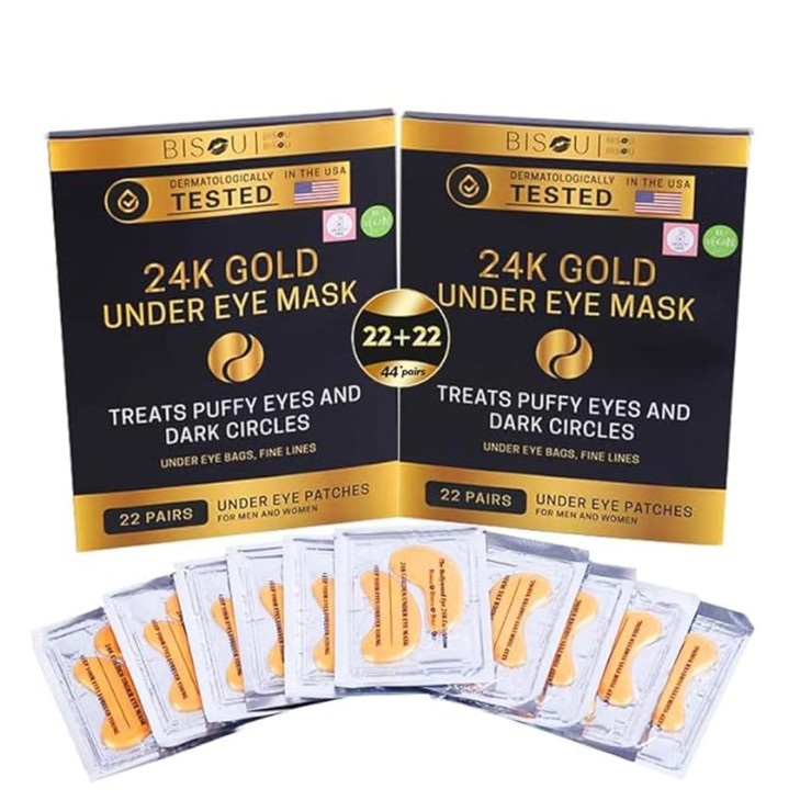Bisou Bisou Bisou 24K Gold Under Eye Patches (22 Pairs)  Collagen Masks for Dark Circles, Puffiness & Wrinkles  Skincare Treatment for Women online at globaldelivered