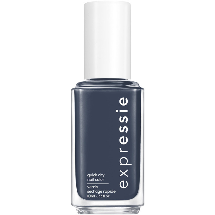 essie expressie Quick Dry Vegan Nail Polish Charcoal Gray with Blue Undertones Leveled Up 033 Ounce
