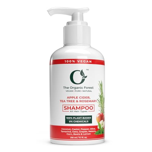 Apple Cider Vinegar, Tea Tree & Rosemary Shampoo - Sulfate Free, Natural & Organic Shampoo for Oily Hair, Dandruff, Itchy Scalp & Thinning Hair - Ide