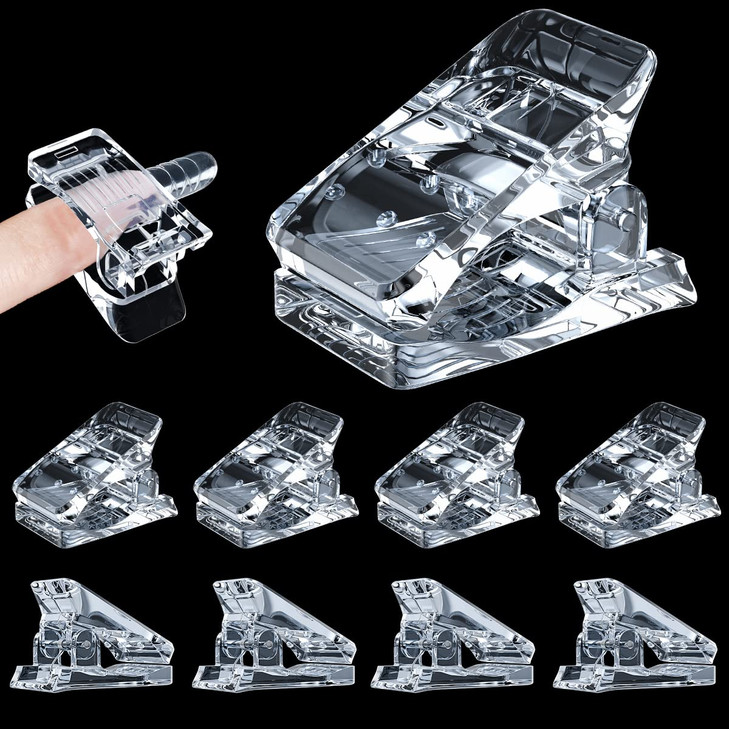 Beloving 10Pcs Nail Tip Clips Nail Extension Gel Quick Building Nail Tips Clip for Nail Kit False Nail Tips and Dual For