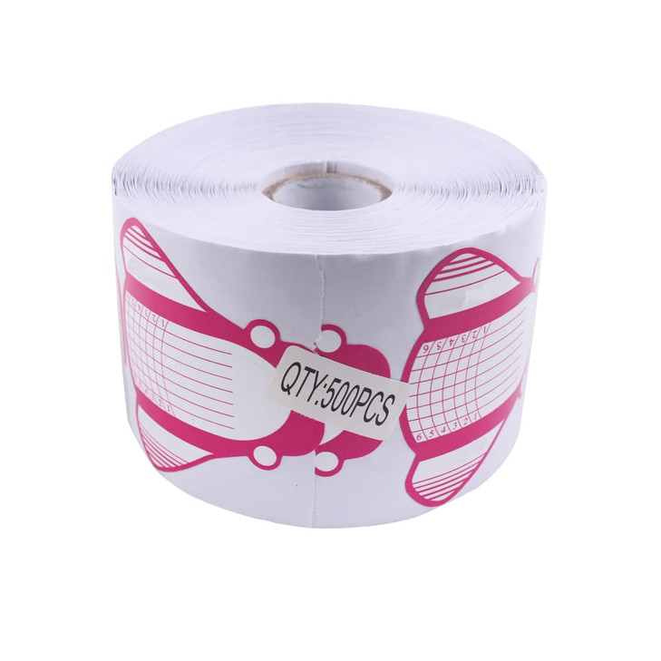Beautyleader 500PcsRoll Nail Form Nail Art Guide Stickers for Acrylic UV Gel Nail Tips Manicure Extension Tool Red