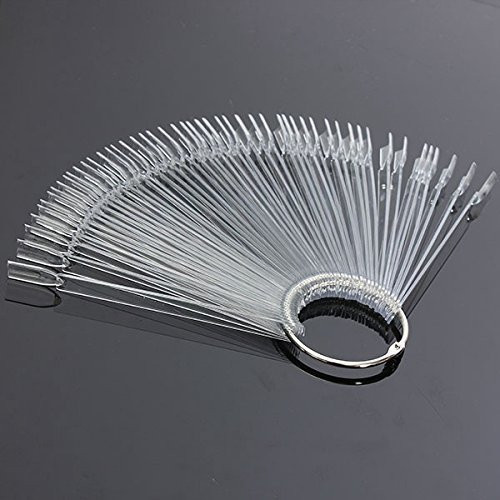 BNP 50 PCS False Nail Art Tips Sticks Nail Polish Color Card Plates Display Polish Board Nail Art Practice Supplies Home