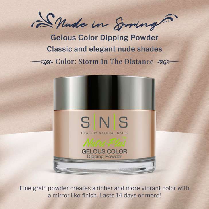 SNS Nail Dip Powder Gelous Color Dipping Powder Storm In The Distance Natural NudesBeige Taupe Shimmer LongLasting Dip N