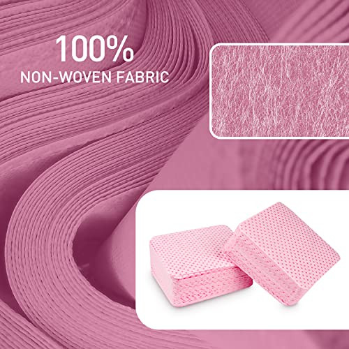 1080 PCS Pink Lint Free Nail Wipes Eyelash Extension Wipes Super Absorbent Soft NonWoven with a Pump Dispenser Bottle Di