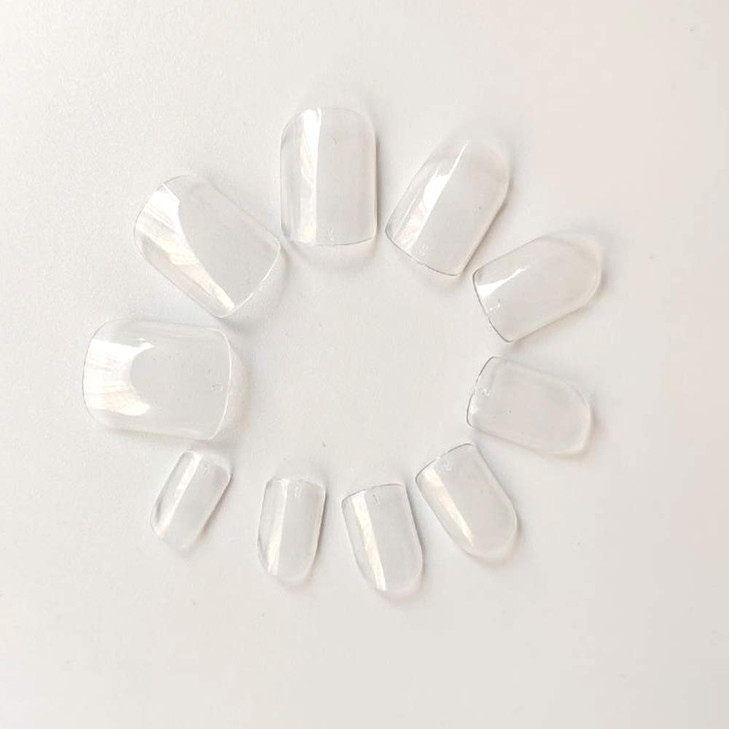 enForten 500pcs Clear Short Square Full Cover Fake Nails Tips Artificial Acrylic False Nails For Women Nail Salons DIY N