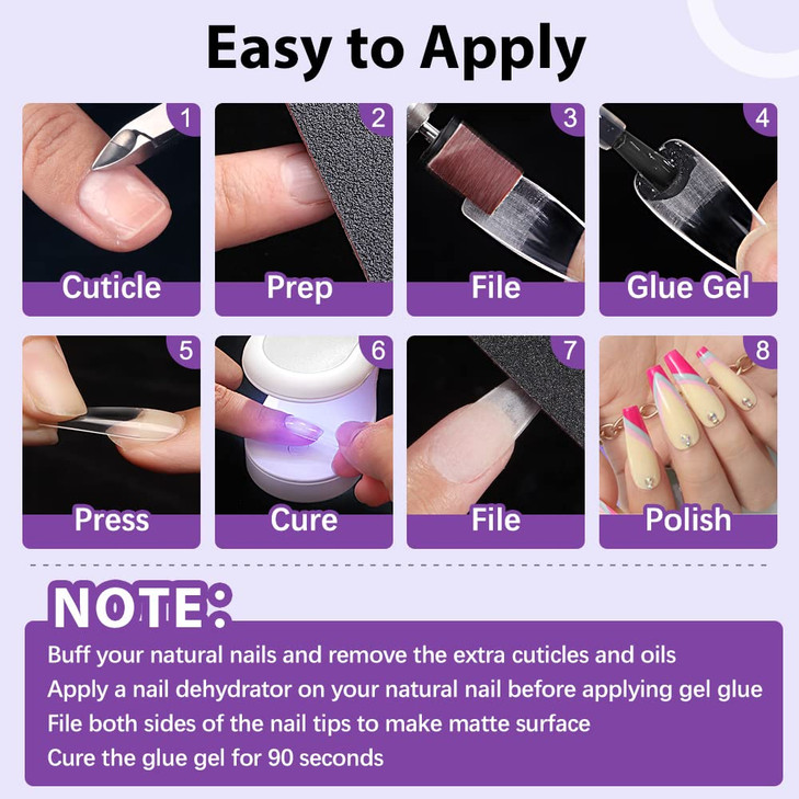 Clear Acrylic French Nail Tip BTArtbox 500pcs Half Cover FakeFalse Nail with Case for Dip Powder Nail Salons and DIY Nai
