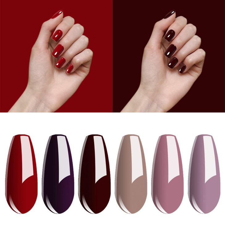 Gel Nail Polish Starter Kit Vishine 6 Corals Colors Gel Polish Set Base Top Coat 36W LED Nail Dryer Lamp with Full DIY G