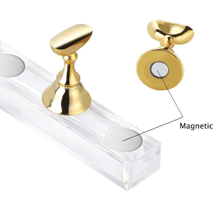 Etercycle Acrylic Nail Display Stand DIY Nail Crystal Holder Magnetic Practice Stands with Reusable Adhesive Putty Clay