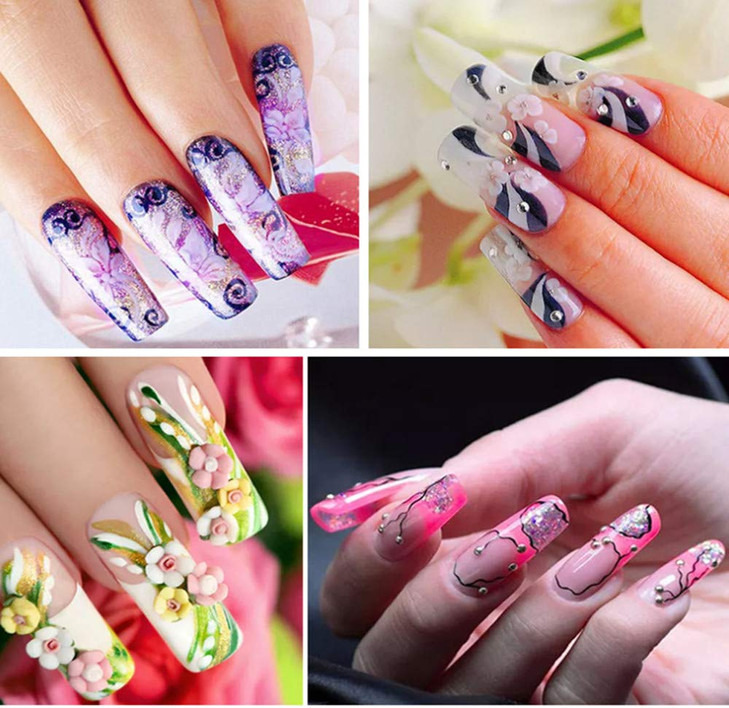 Yimart French False Nail Tips French Nail Art Tips 500pcs White French Acrylic Style Artificial False Nails Tips With Bo