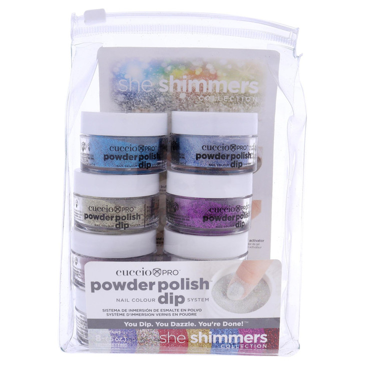 Cuccio Pro Powder Polish Nail Colour Dip System She Shimmer 8 X 05 Oz 8count