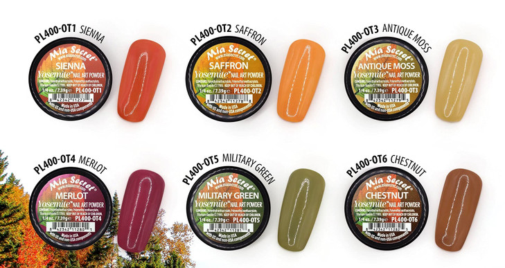 Mia Secret Acryli Powder Collection Yosemite 6PCS Dip Acrylic Powders AutumFall Colors for Acrylic Nails 6 Piece Acrylic