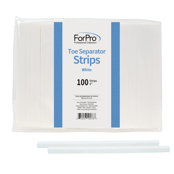 ForPro Toe Separator Strips Individual Pedicure Toe Separators 6 L White 100Count