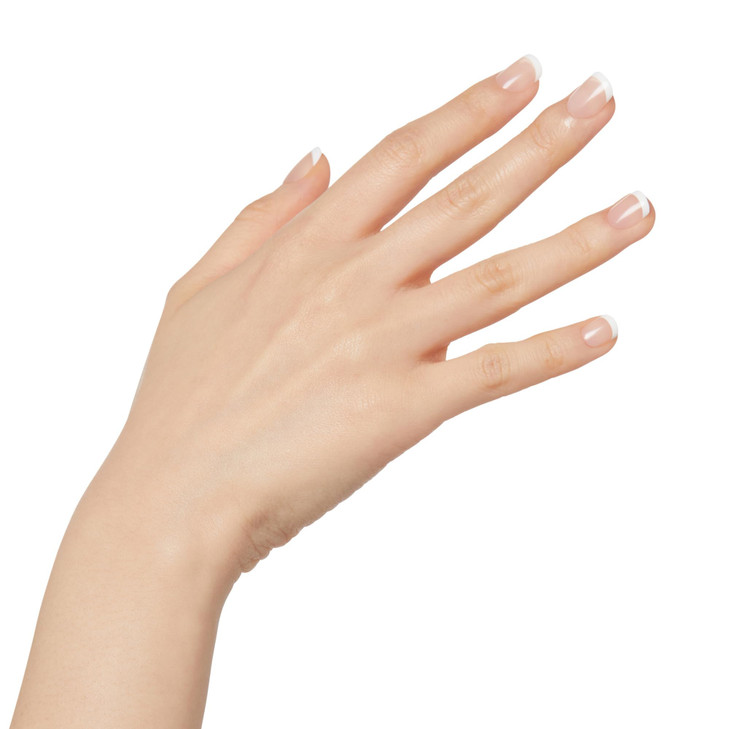KISS Salon Acrylic Press On Nails Nail glue included Crush Hour White Petite Size Squoval Shape Includes 28 Nails 2g glu