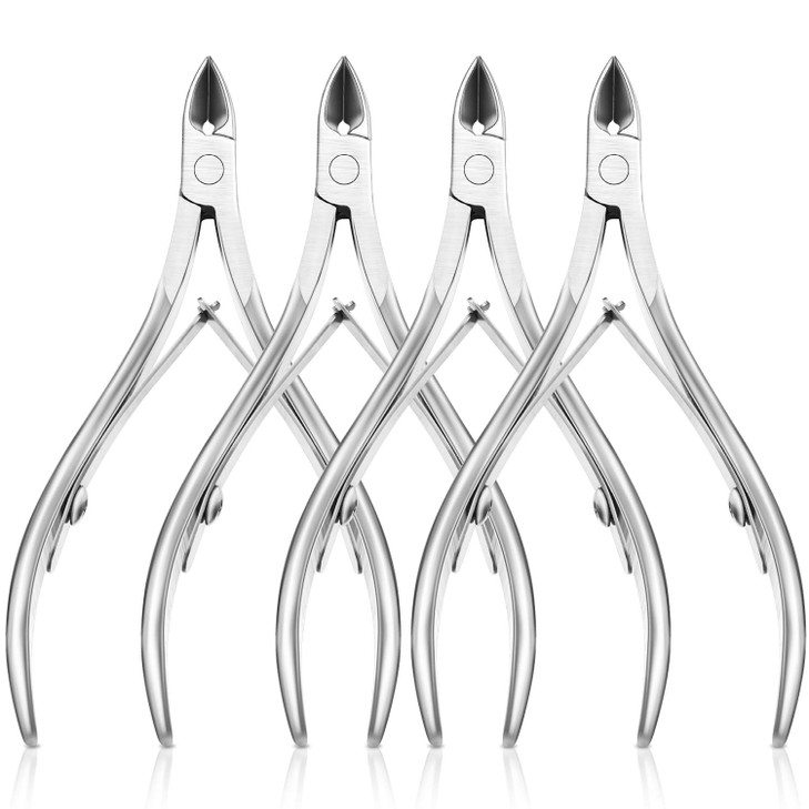 Mudder 4 Packs Cuticle Trimmer Upgraded Stainless Steel Cuticle Remover Nippers Kit with Pointed Blade Scissors Labor Sa