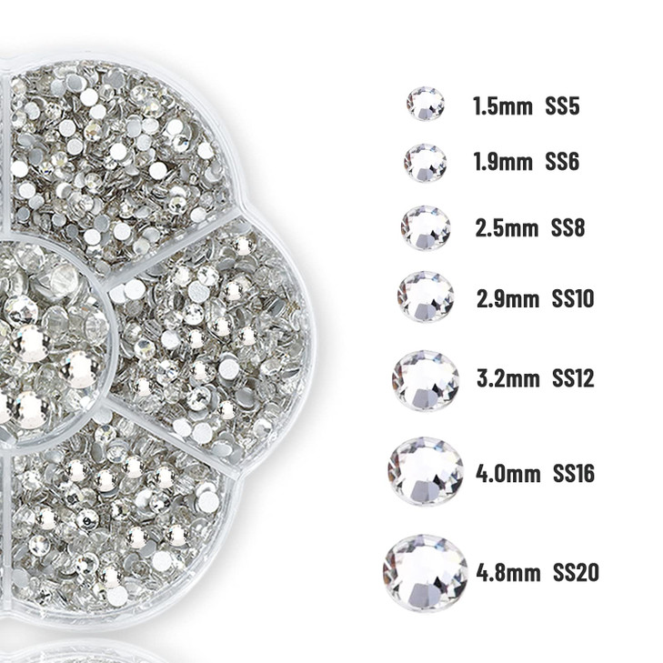 HINABTRU 2720 Pcs MultiShape Flatback Shiny Nail Gems Stones Crystal Rhinestones Nail Jewels Crystals Iridescent Clear A