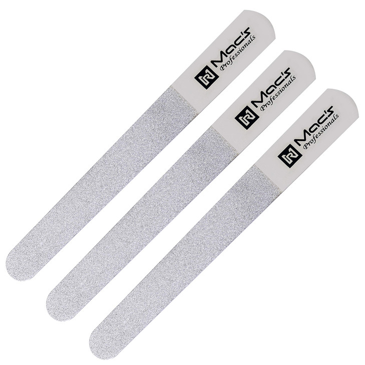 Sapphire Stainless Steel Nail File Diamond Coated for Professional Manicure and Pedicure 3 PCS Set Macs0787