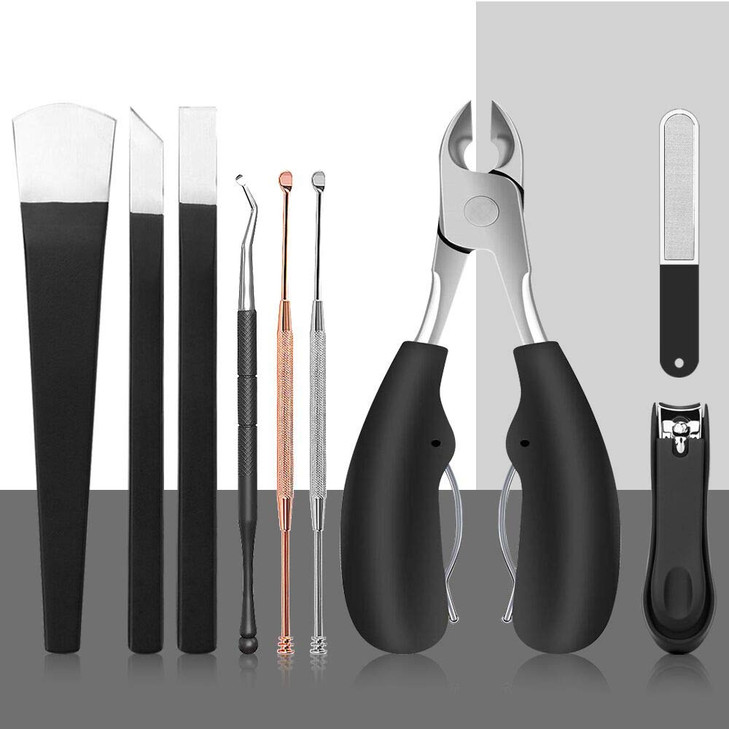 iBazal Toenail Clippers Manicure Kit with Nail Clippers Toe Nail Clipper Nail File Cleaner Cuticle Nail Clippers Ear Pic