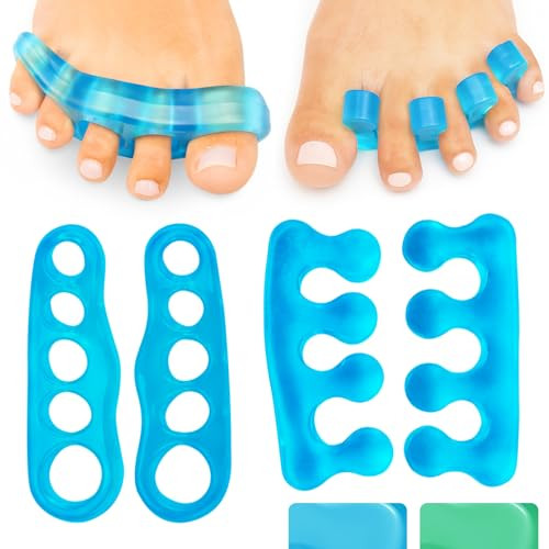 VIVEsole Toe Separators for Men Women Medium 2 Pairs Silicone Gel Spreaders Therapeutic Spa Stretchers for Plantar Fasci
