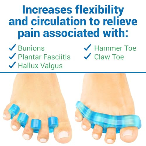 VIVEsole Toe Separators for Men Women Medium 2 Pairs Silicone Gel Spreaders Therapeutic Spa Stretchers for Plantar Fasci