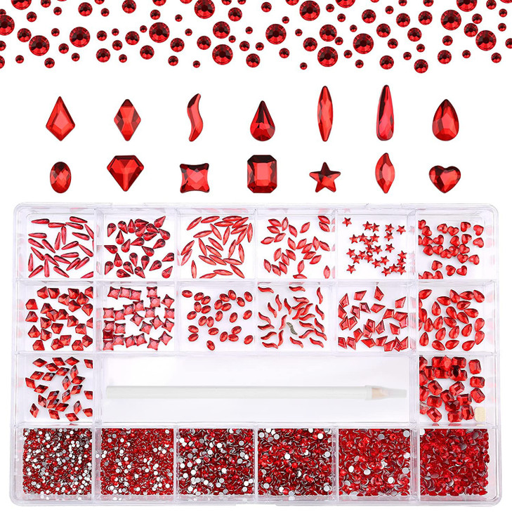 1848 Pcs Glass Nail Rhinestones Set1201728 pcs Mix Colors Drop Shape 3x10mm Gems Stones For Nails Art Decorations