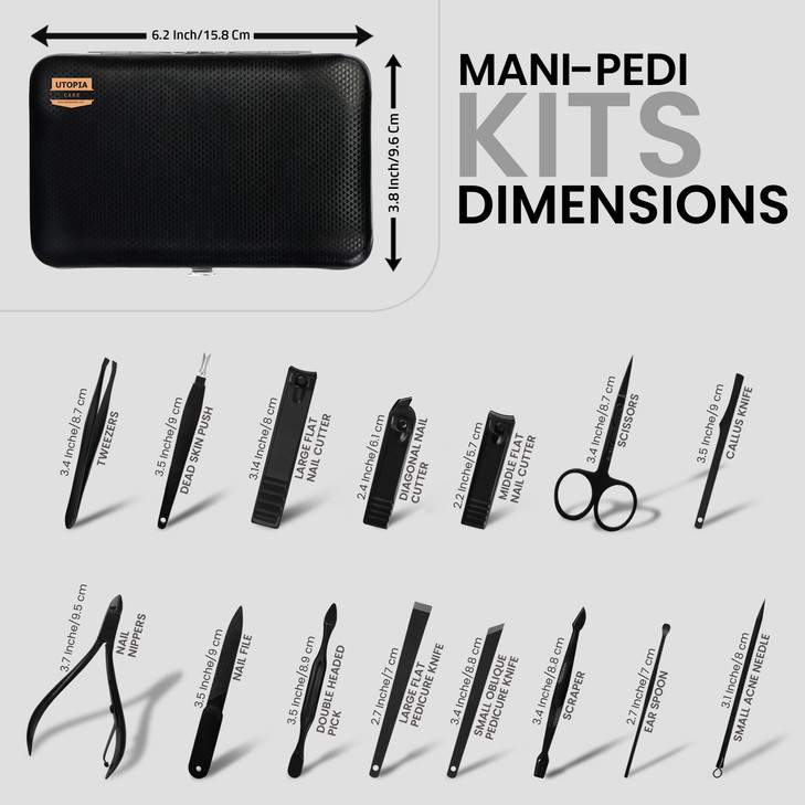 Utopia Care Manicure Kit for Women and Men Manicure Set with Nail Clippers or Nail Kit Includes Fingernail Toenail Clipp