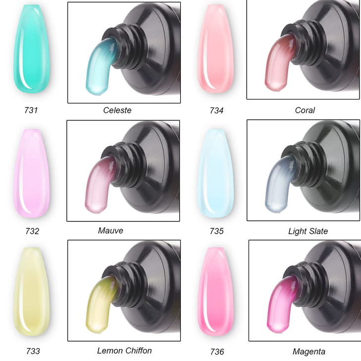 Makartt Jelly Poly Nail Gel Kit 6 Pastel Colors Builder Translucent Extension Base Top Coat Allinone Starter Kit