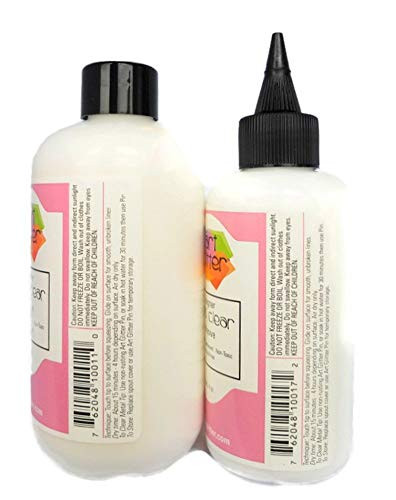 Art Glitter Designer Dries Clear Adhesive 8 oz Refill 4 oz with Applicator Tip Multicolor