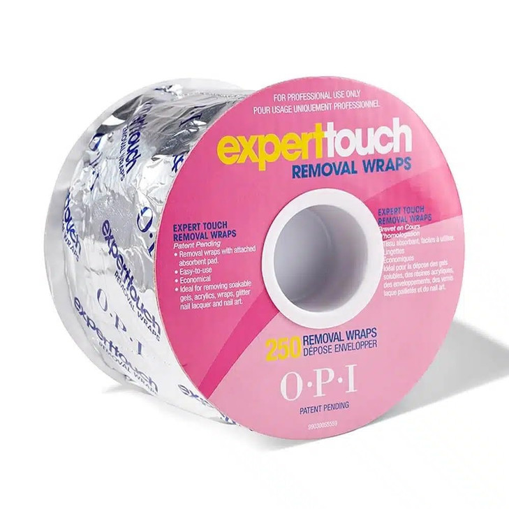 OPI Expert Touch Removal Foil Wraps with Attached Absorbent Pad Removal Tool for Soakable Gels Nail Lacquer Polishes Acr